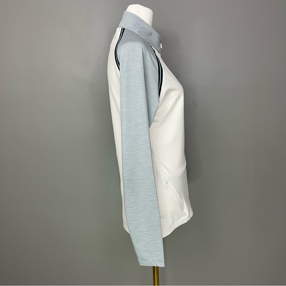 FootJoy French Terry Raglan Sleeve Full-Zip Jacket White Heather Gray Size Small - Picture 2 of 10